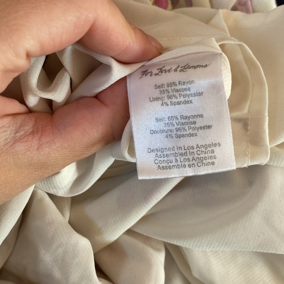 For love and lemons / Atlanta yellow purple puff sleeve floral  Mini Dress M - Picture 7 of 7